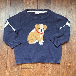 Janie and Jack Navy Sweater with Puppy Design